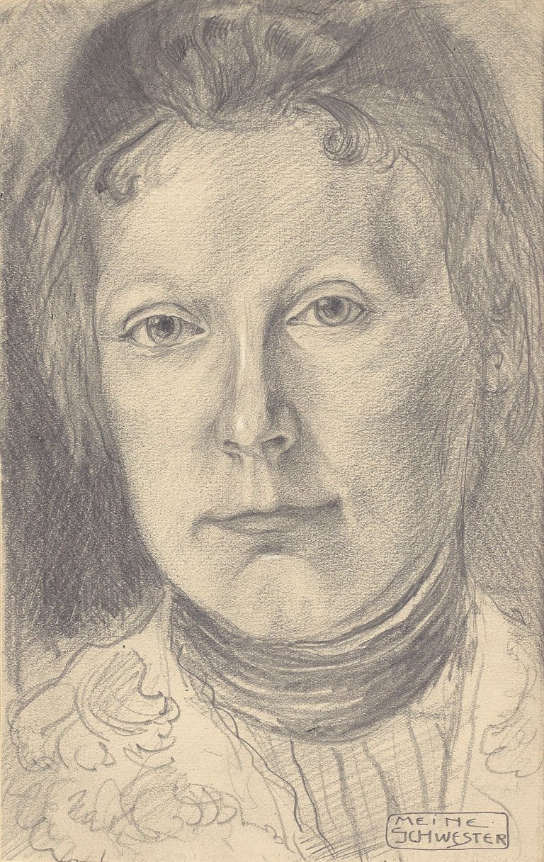 Auf diesem Bild ist das folgende Kunstwerk zu sehen: August Macke. „Bildnis Ottilie Macke“. 1902.