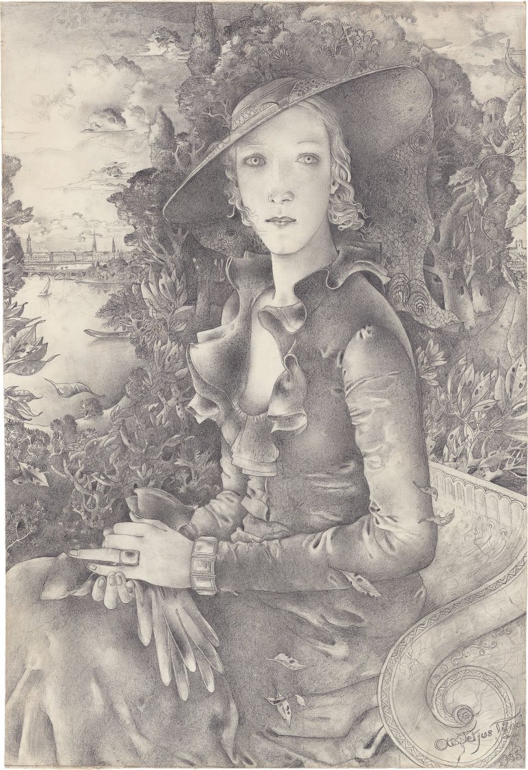 Auf diesem Bild ist das folgende Kunstwerk zu sehen: Otto Tetjus Tügel. Bildnis Henriette Benthien. 1935.