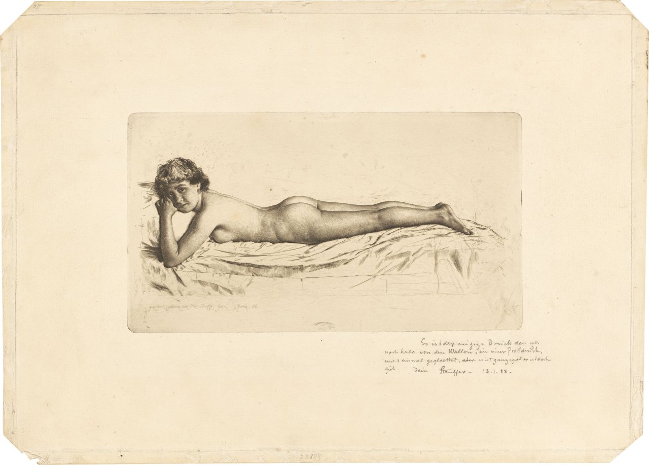 Catalog image of „Liegender weiblicher Akt“. 1886