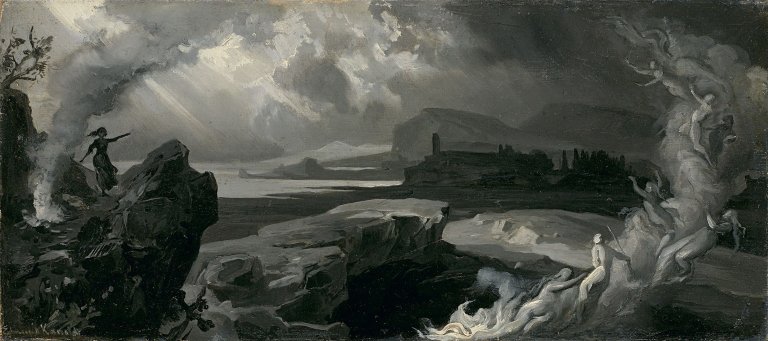 Auf diesem Bild ist das folgende Kunstwerk zu sehen: Edmund Kanoldt. Walpurgisnacht. (Vor) 1882.