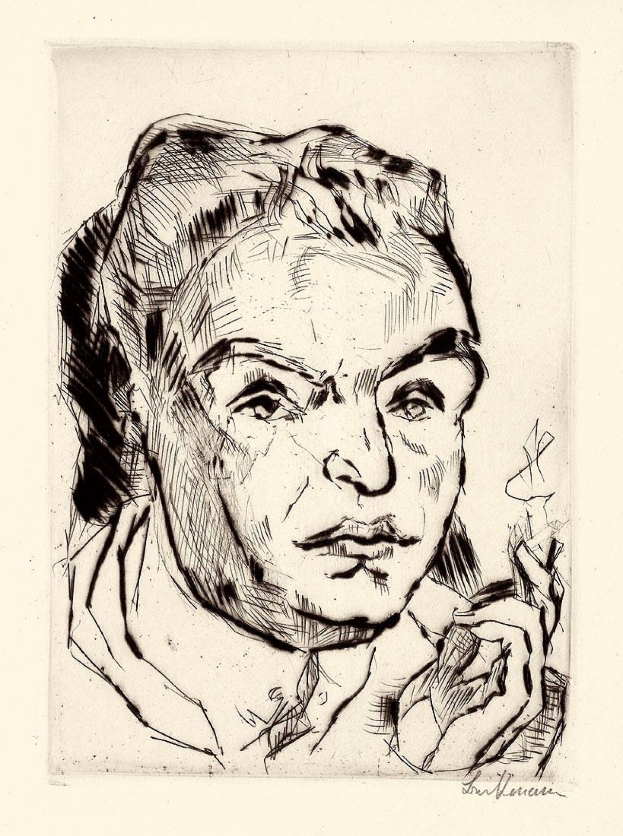 Auf diesem Bild ist das folgende Kunstwerk zu sehen: Max Beckmann. „Bildnis Kasimir Edschmid“. 1917.