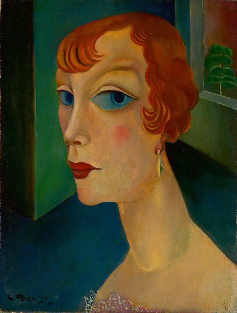 Auf diesem Bild ist das folgende Kunstwerk zu sehen: Carlo Mense. Portrait einer Frau. Um 1919/20.