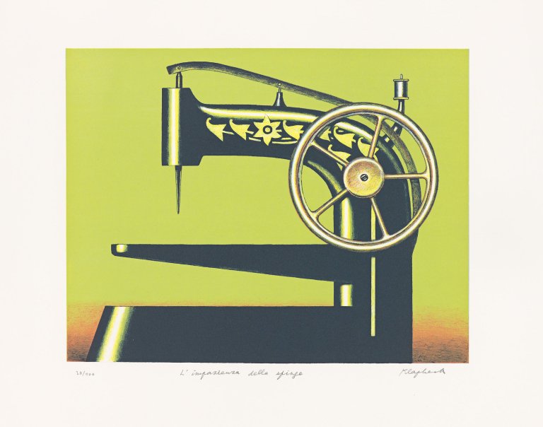 This picture shows the following artwork: Konrad Klapheck. „Die Ungeduld der Sphinx (L'Impazienza della sfinge)“. 2002.