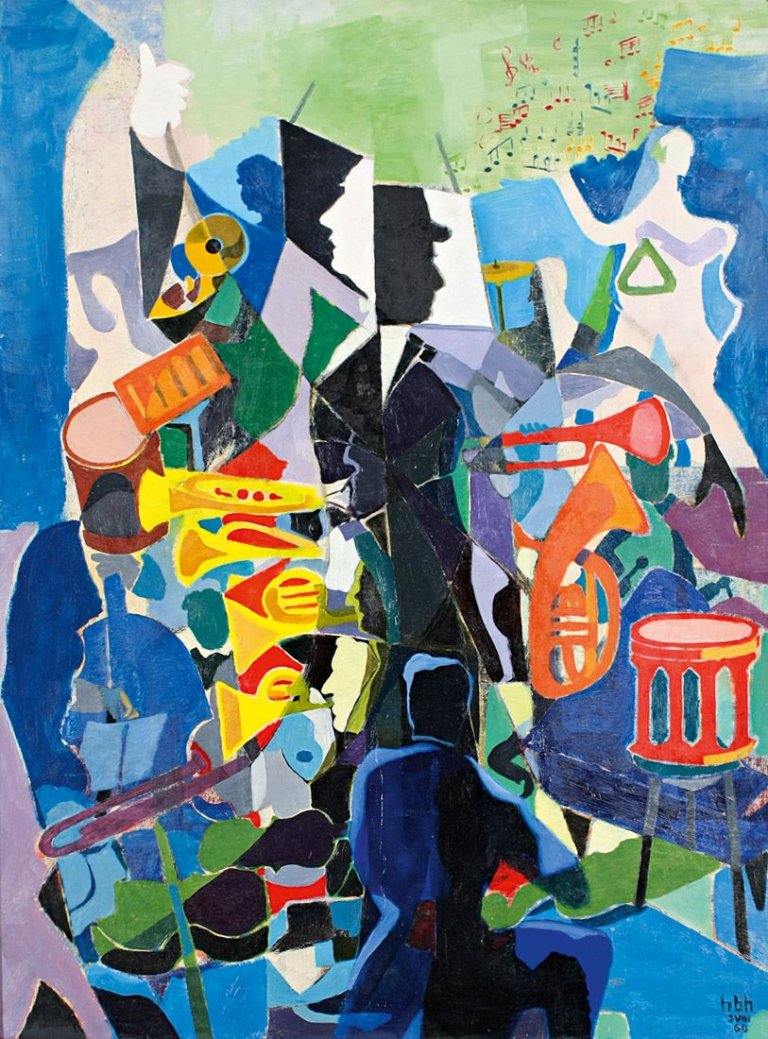 Auf diesem Bild ist das folgende Kunstwerk zu sehen: Herbert Behrens-Hangeler. Orchesterbild. 1960.