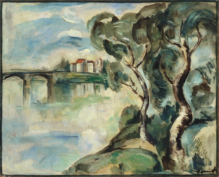 Auf diesem Bild ist das folgende Kunstwerk zu sehen: Maurice de Vlaminck. Flußlandschaft.