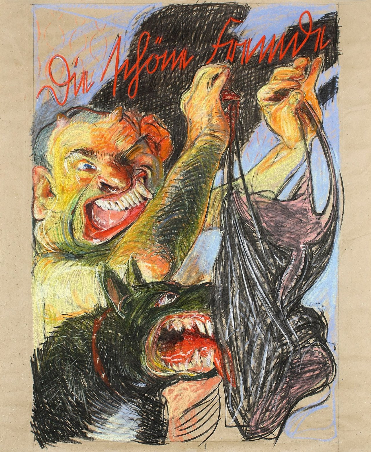 Auf diesem Bild ist das folgende Kunstwerk zu sehen: Johannes Grützke. „Die schöne Fremde“. 1991.