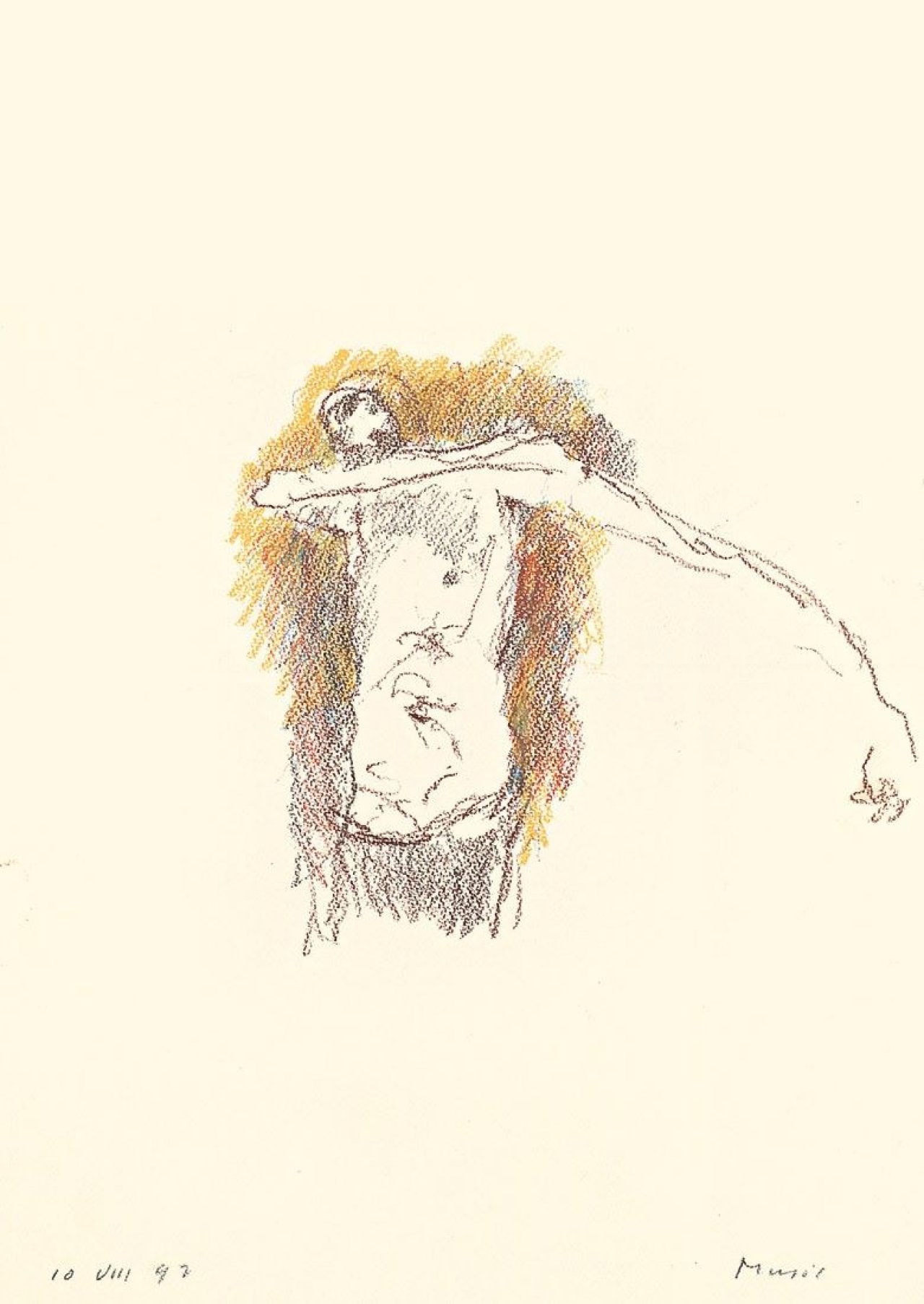 Auf diesem Bild ist das folgende Kunstwerk zu sehen: Zoran (Antonio) Music. Autoportrait. 1992.