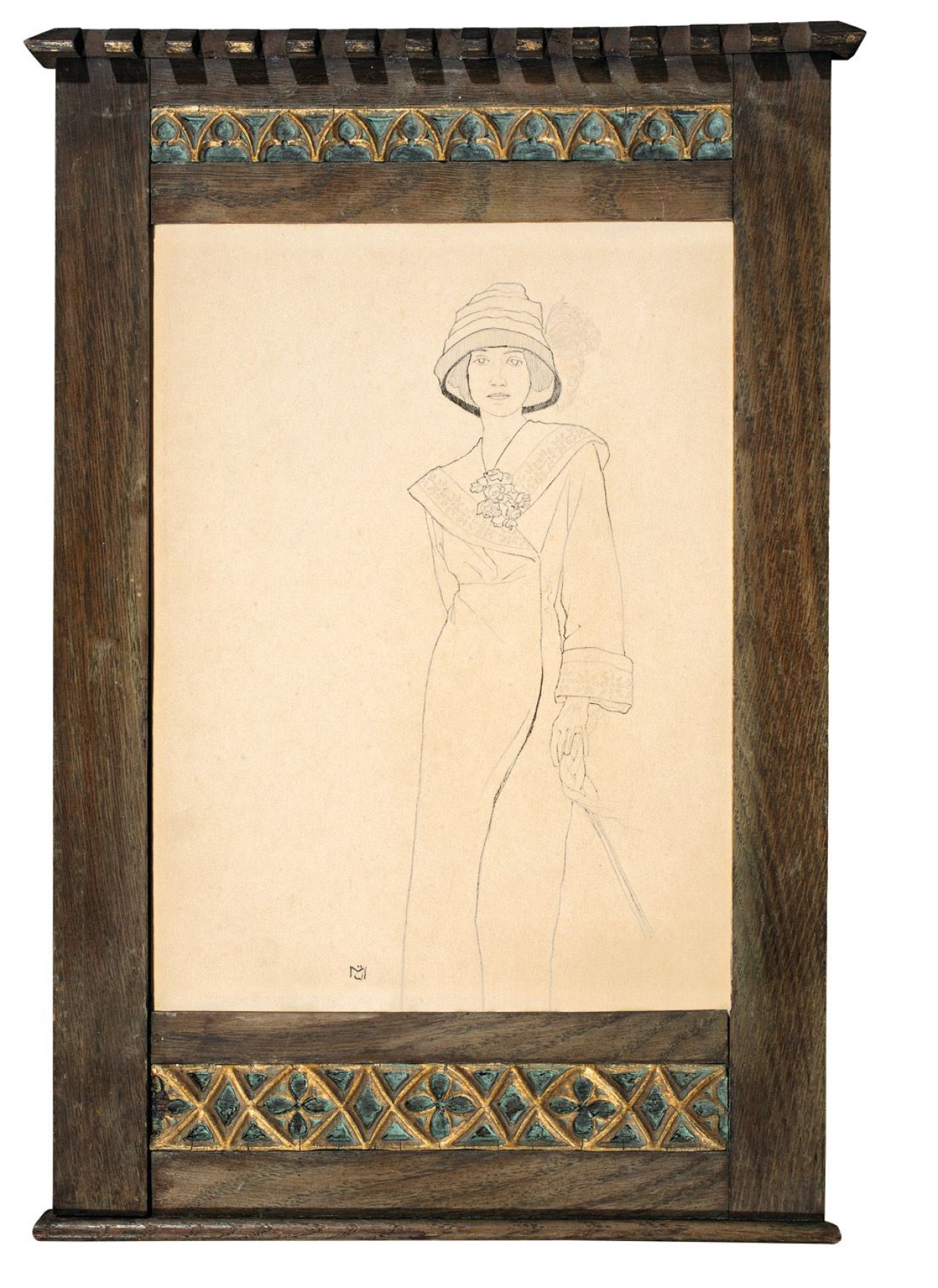 Auf diesem Bild ist das folgende Kunstwerk zu sehen: Gabriele Münter. Frauenportrait (Selbstportrait?). Um 1901/02.