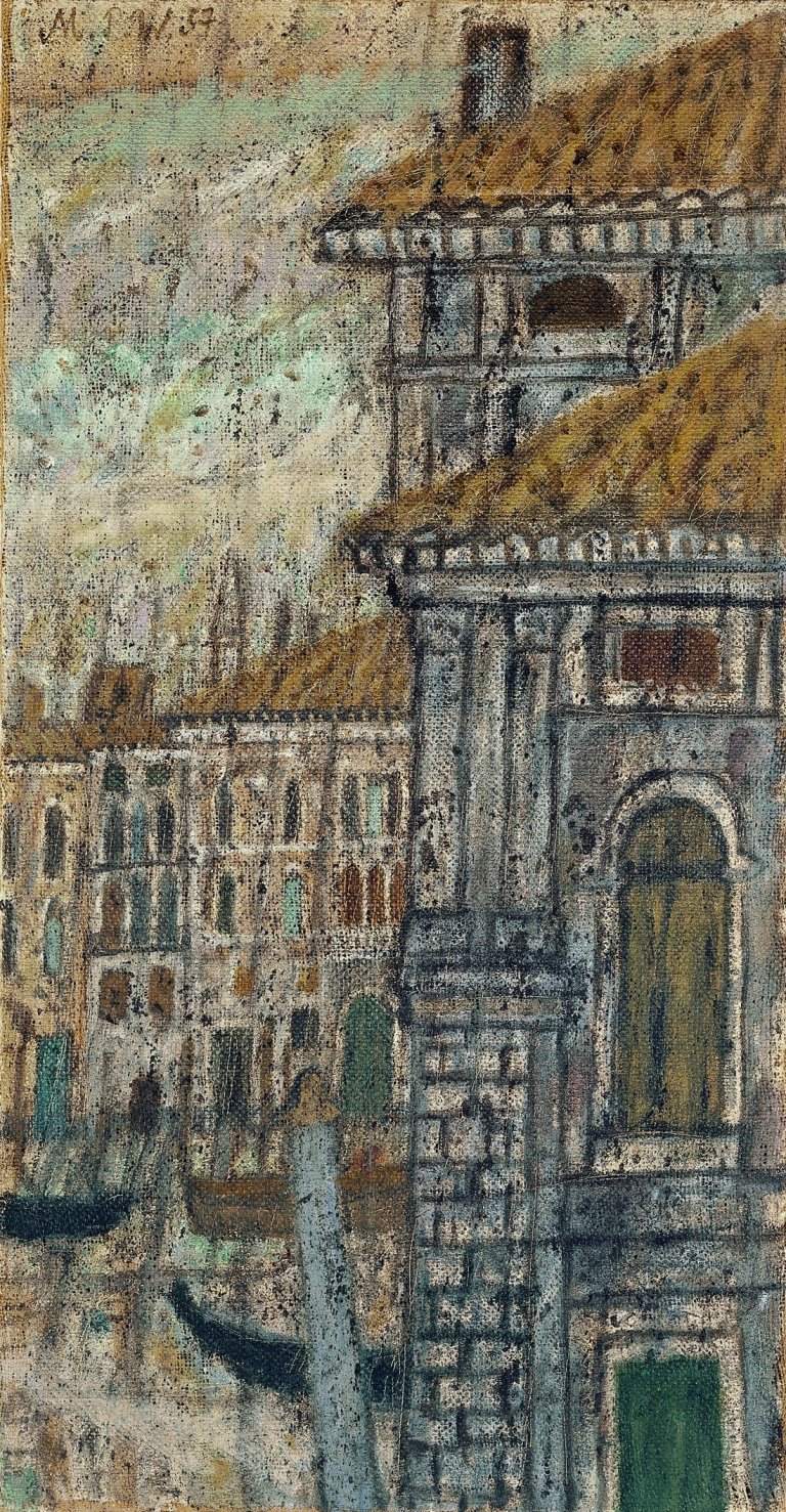 Auf diesem Bild ist das folgende Kunstwerk zu sehen: Max Peiffer Watenphul. „Venedig, Palazzo Contarini degli Scrigni“. 1957.