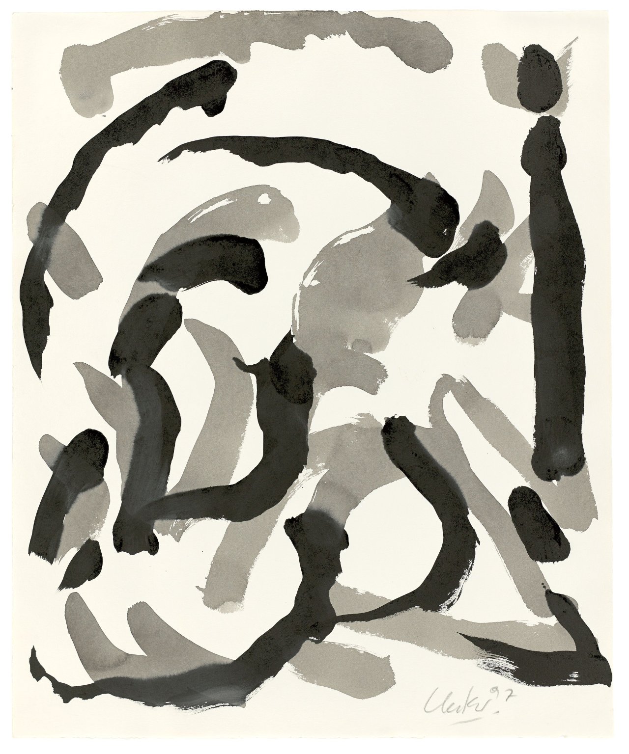 Auf diesem Bild ist das folgende Kunstwerk zu sehen: Günther Uecker. Ohne Titel (Archäologie des Reisens). 1997.