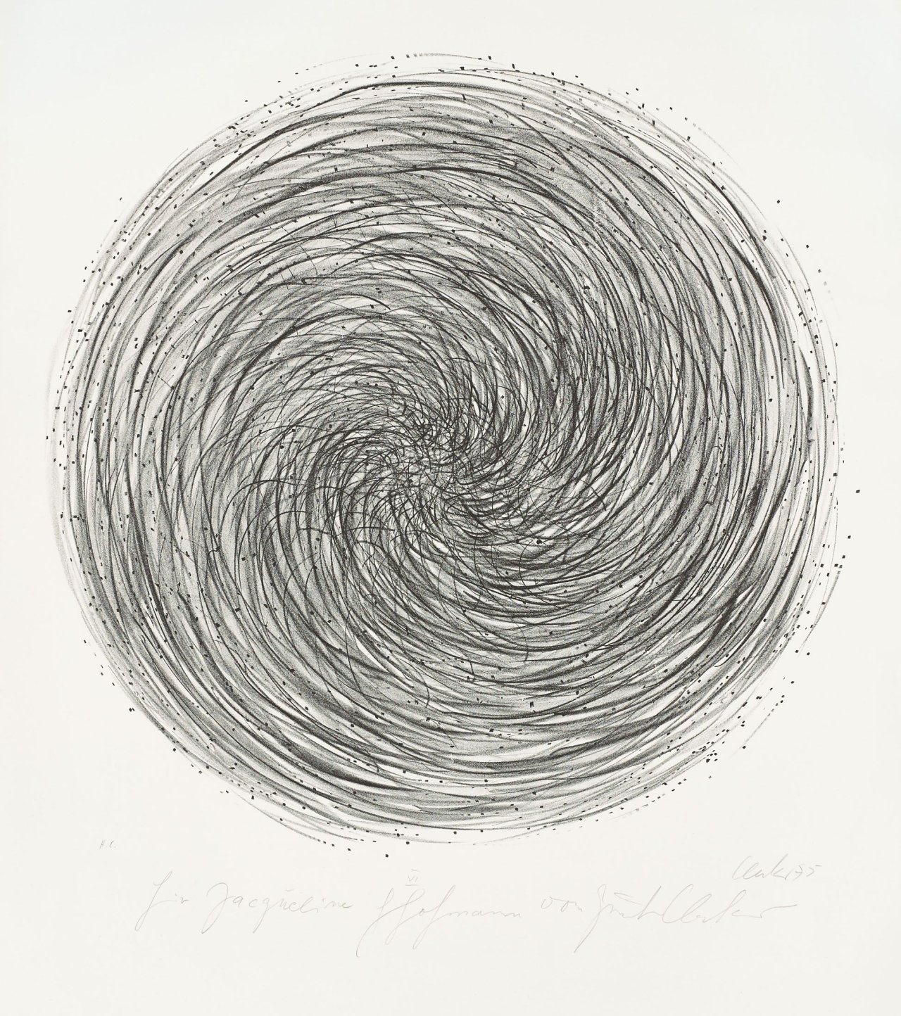 Auf diesem Bild ist das folgende Kunstwerk zu sehen: Günther Uecker. Ohne Titel. 1975.