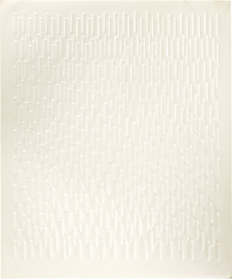 Auf diesem Bild ist das folgende Kunstwerk zu sehen: Günther Uecker. Ohne Titel. 1972.