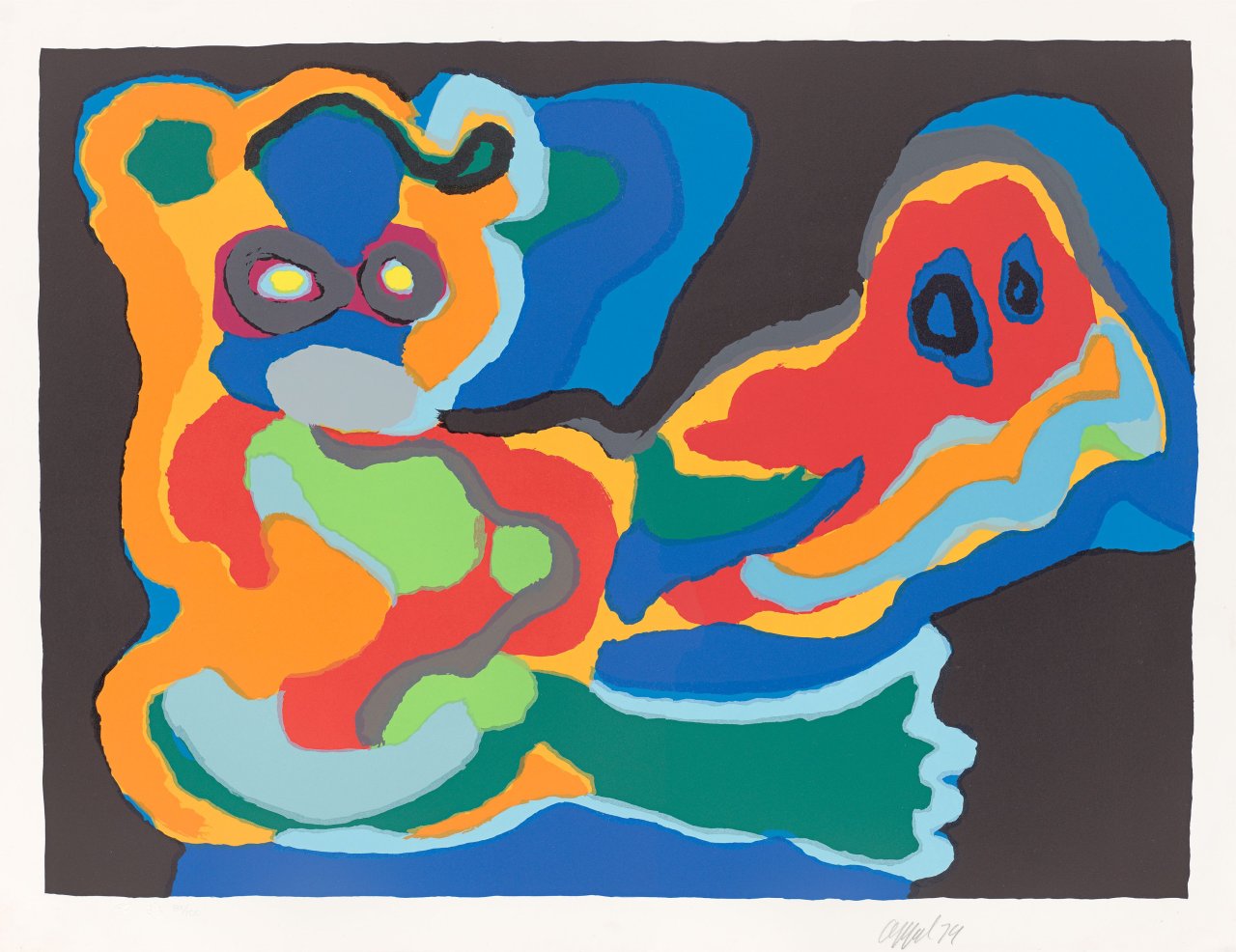 Auf diesem Bild ist das folgende Kunstwerk zu sehen: Karel Appel. Ohne Titel. 1974.