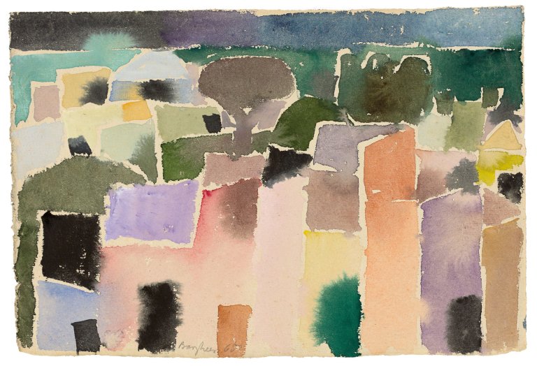 Auf diesem Bild ist das folgende Kunstwerk zu sehen: Eduard Bargheer. Häuser auf Ischia. 1965.