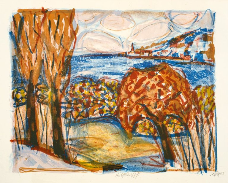 Auf diesem Bild ist das folgende Kunstwerk zu sehen: Otto Dix. „Herbstlandschaft“. 1965.