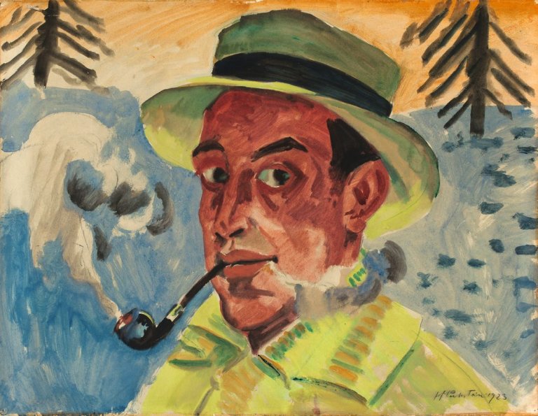 Auf diesem Bild ist das folgende Kunstwerk zu sehen: Max Pechstein. Selbstbildnis. 1923.