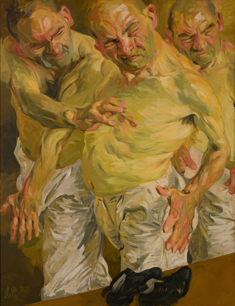Auf diesem Bild ist das folgende Kunstwerk zu sehen: Johannes Grützke. Selbstbildnis. 2000.