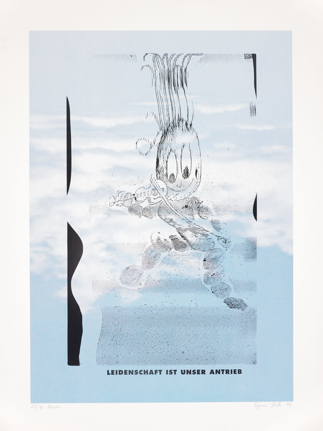 This picture shows the following artwork: Sigmar Polke. „Leidenschaft ist unser Antrieb“. 1999.