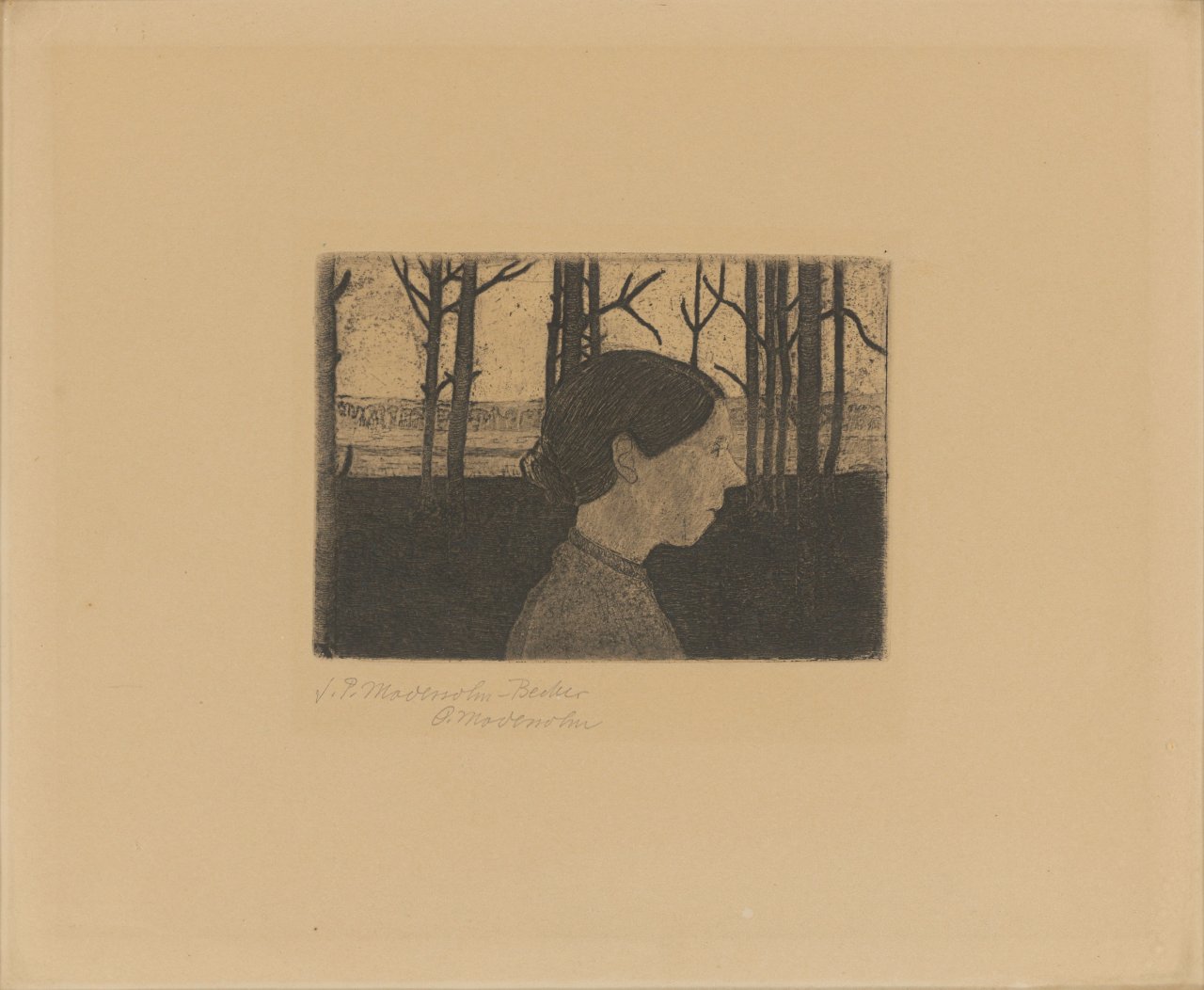 Auf diesem Bild ist das folgende Kunstwerk zu sehen: Paula Modersohn-Becker. „Bildnis einer Bäuerin“. Um 1900.