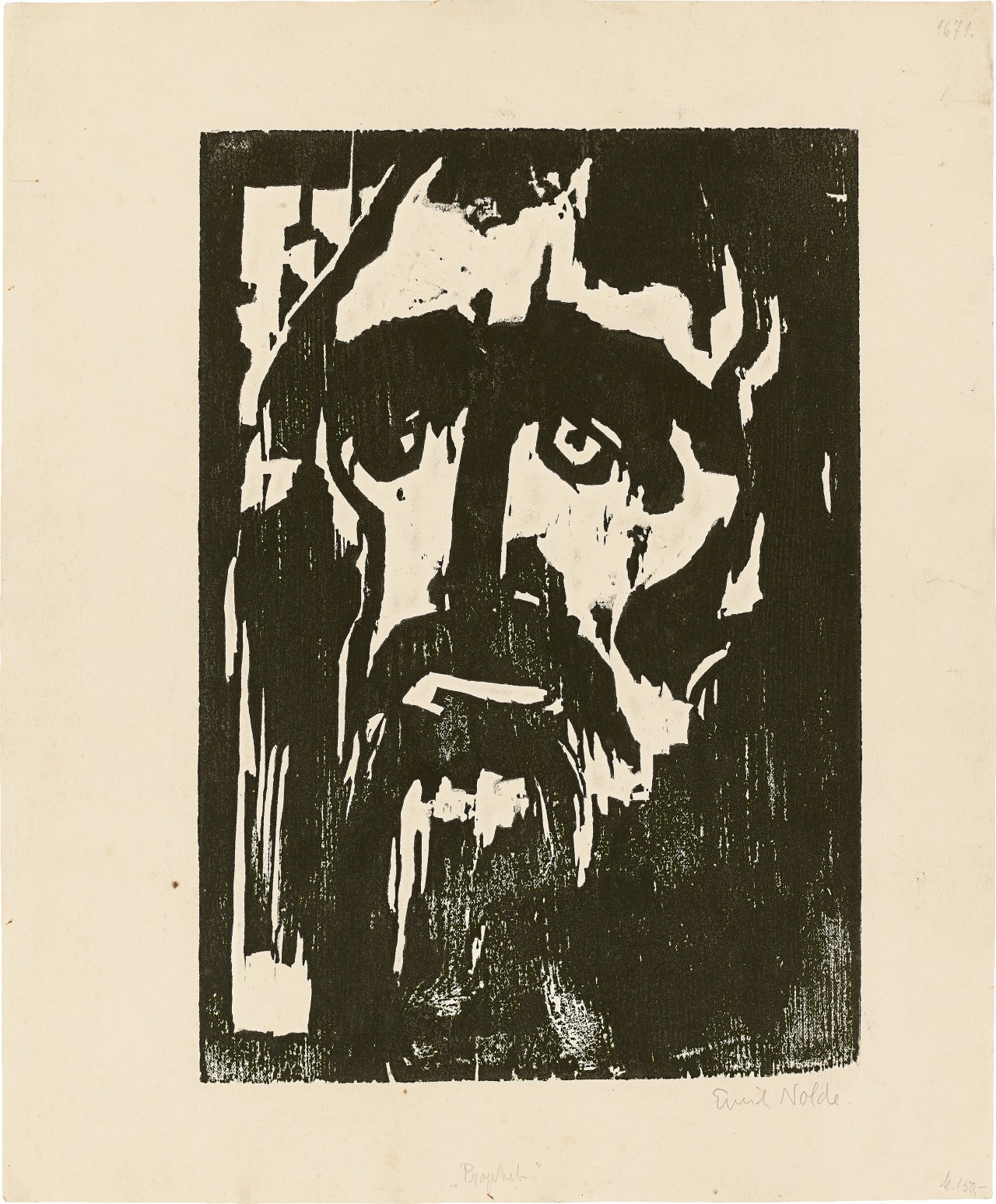 This picture shows the following artwork: Emil Nolde. ”Prophet”. 1910.