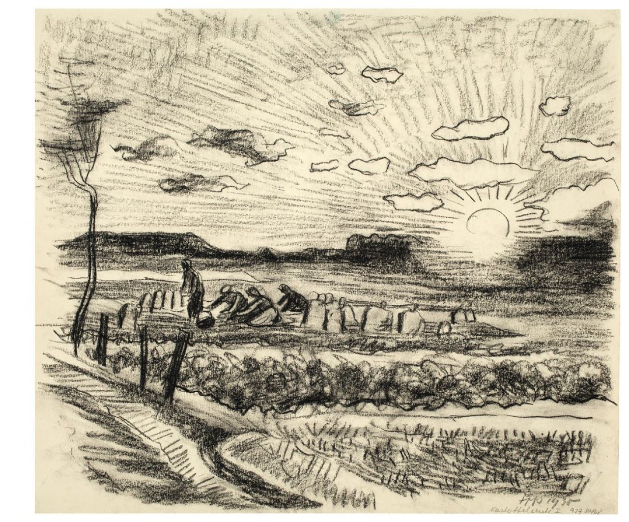 Auf diesem Bild ist das folgende Kunstwerk zu sehen: Max Pechstein. Kartoffelernte I. 1930.