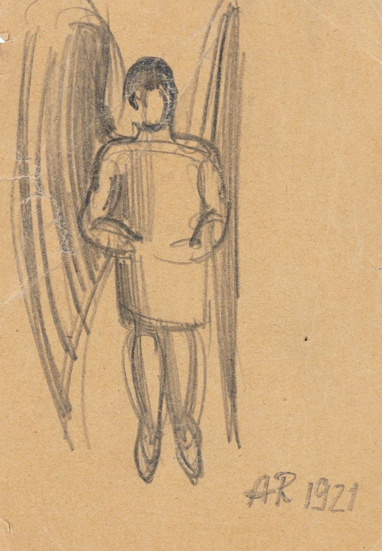 Auf diesem Bild ist das folgende Kunstwerk zu sehen: Anton Räderscheidt. „Ohne Titel (Engel)“.