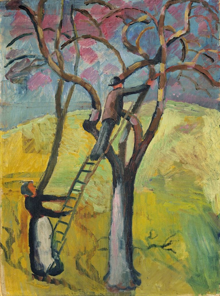 Auf diesem Bild ist das folgende Kunstwerk zu sehen: August Macke. „Obsternte“. 1913.