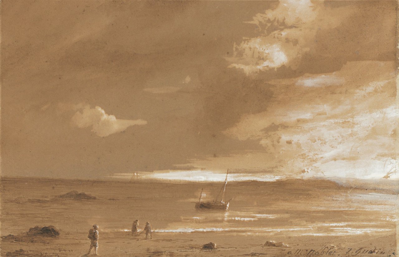 Auf diesem Bild ist das folgende Kunstwerk zu sehen: Théodore Gudin. An der Küste.