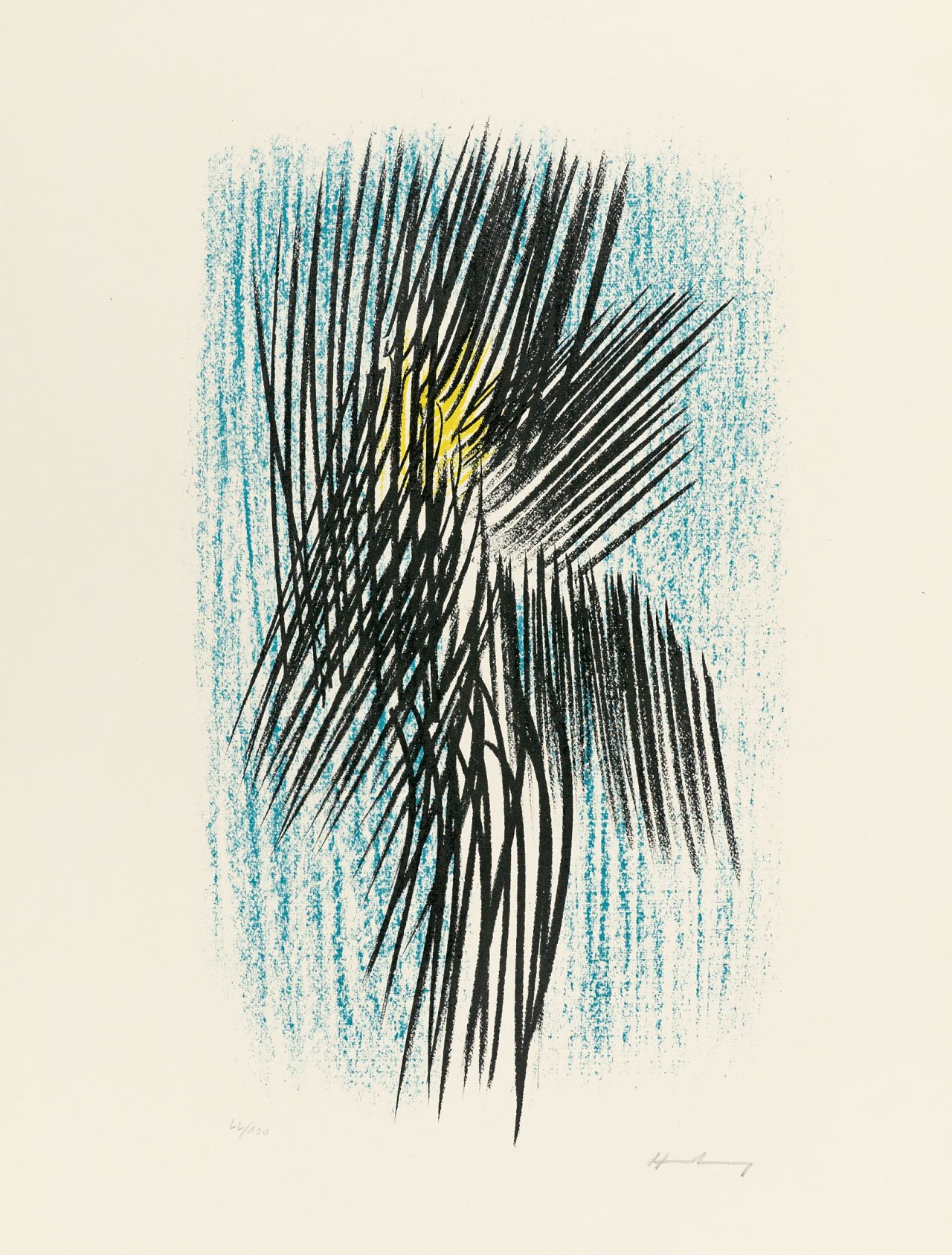 Auf diesem Bild ist das folgende Kunstwerk zu sehen: Hans Hartung. „L 22“. 1957.