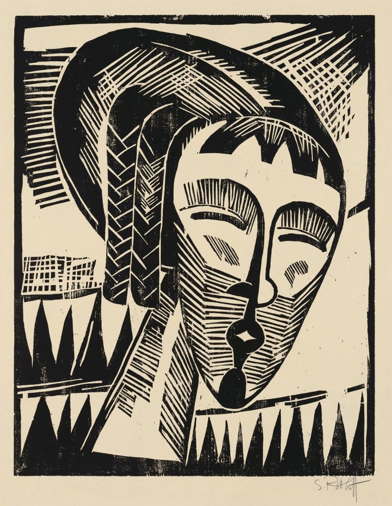 Auf diesem Bild ist das folgende Kunstwerk zu sehen: Karl Schmidt-Rottluff. „Mädchen aus Kowno“. 1918.