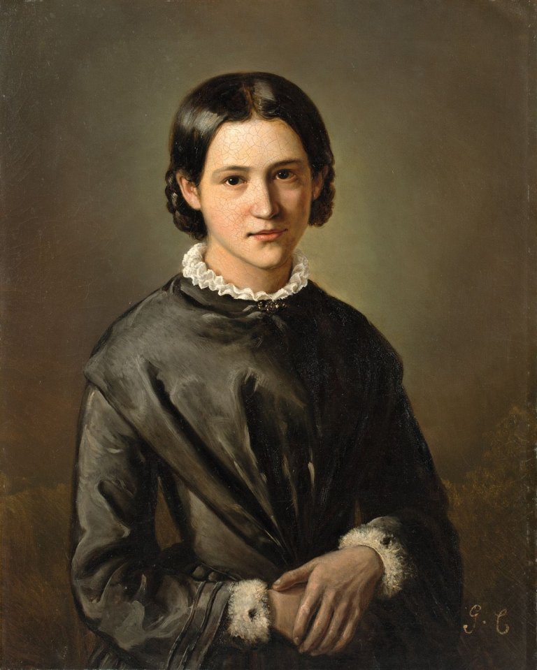 Auf diesem Bild ist das folgende Kunstwerk zu sehen:  Französisch. Portrait einer jungen Frau.