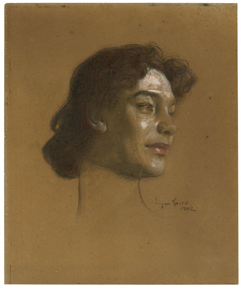 Auf diesem Bild ist das folgende Kunstwerk zu sehen: Eugen Spiro. „Portrait Tilla Durieux“. 1902.