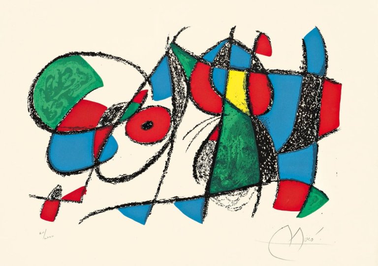 Auf diesem Bild ist das folgende Kunstwerk zu sehen: Joan Miró. Aus: „Joan Miró Lithographe II“. 1975.
