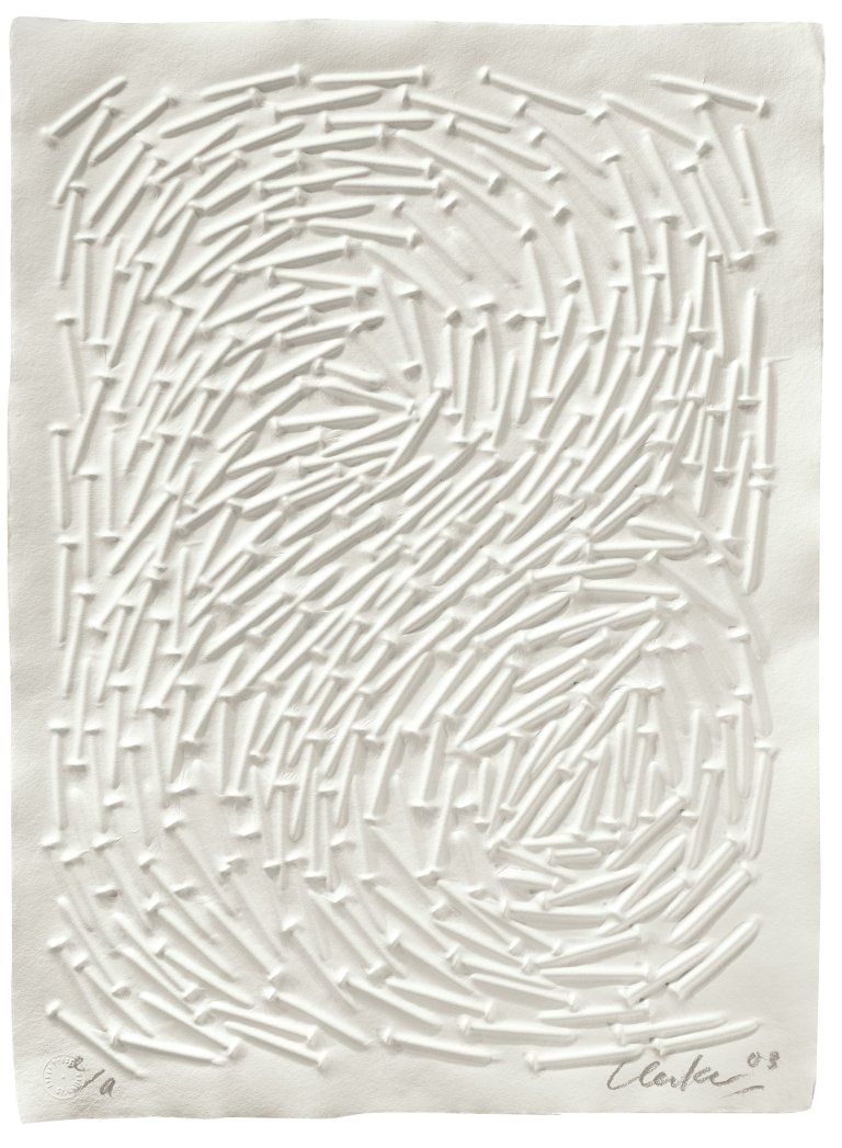 Auf diesem Bild ist das folgende Kunstwerk zu sehen: Günther Uecker. Ohne Titel. 2003.