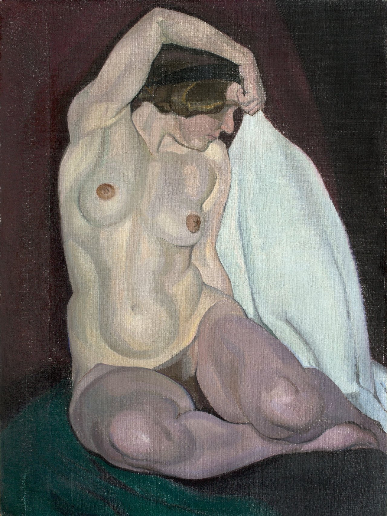 Auf diesem Bild ist das folgende Kunstwerk zu sehen: Hermann Grom-Rottmayer. Sitzender Akt.