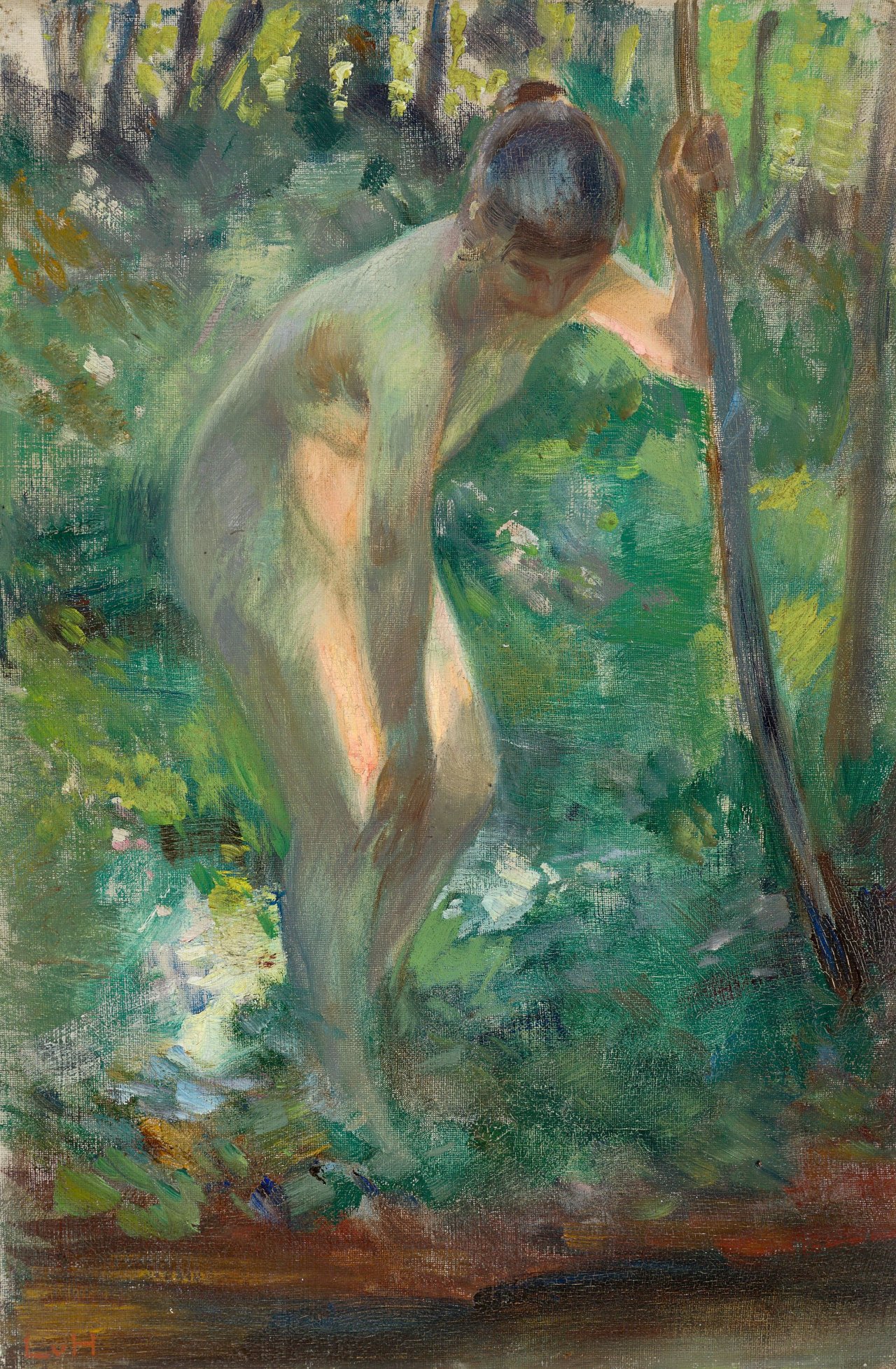 Auf diesem Bild ist das folgende Kunstwerk zu sehen: Ludwig von Hofmann. Weiblicher Akt. 1894.