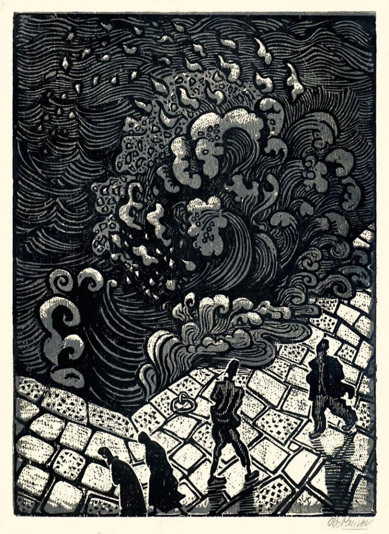 Auf diesem Bild ist das folgende Kunstwerk zu sehen: Otto Pankok. „Brandungswelle“. 1955.