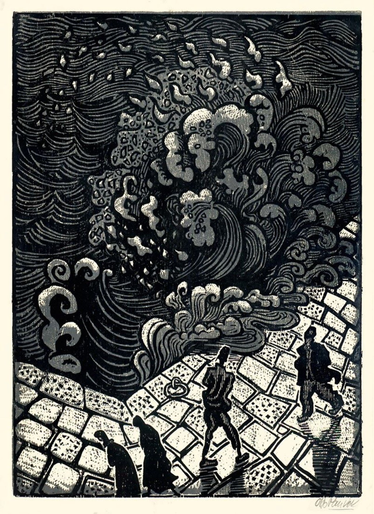 Auf diesem Bild ist das folgende Kunstwerk zu sehen: Otto Pankok. „Brandungswelle“. 1955.