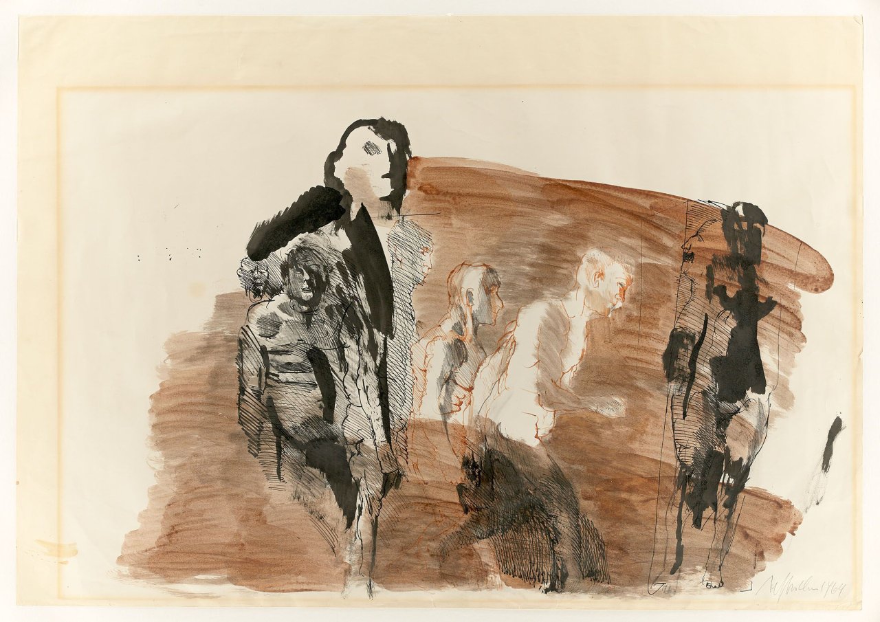 Auf diesem Bild ist das folgende Kunstwerk zu sehen: Alfred Hrdlicka. Gruppe. 1964.
