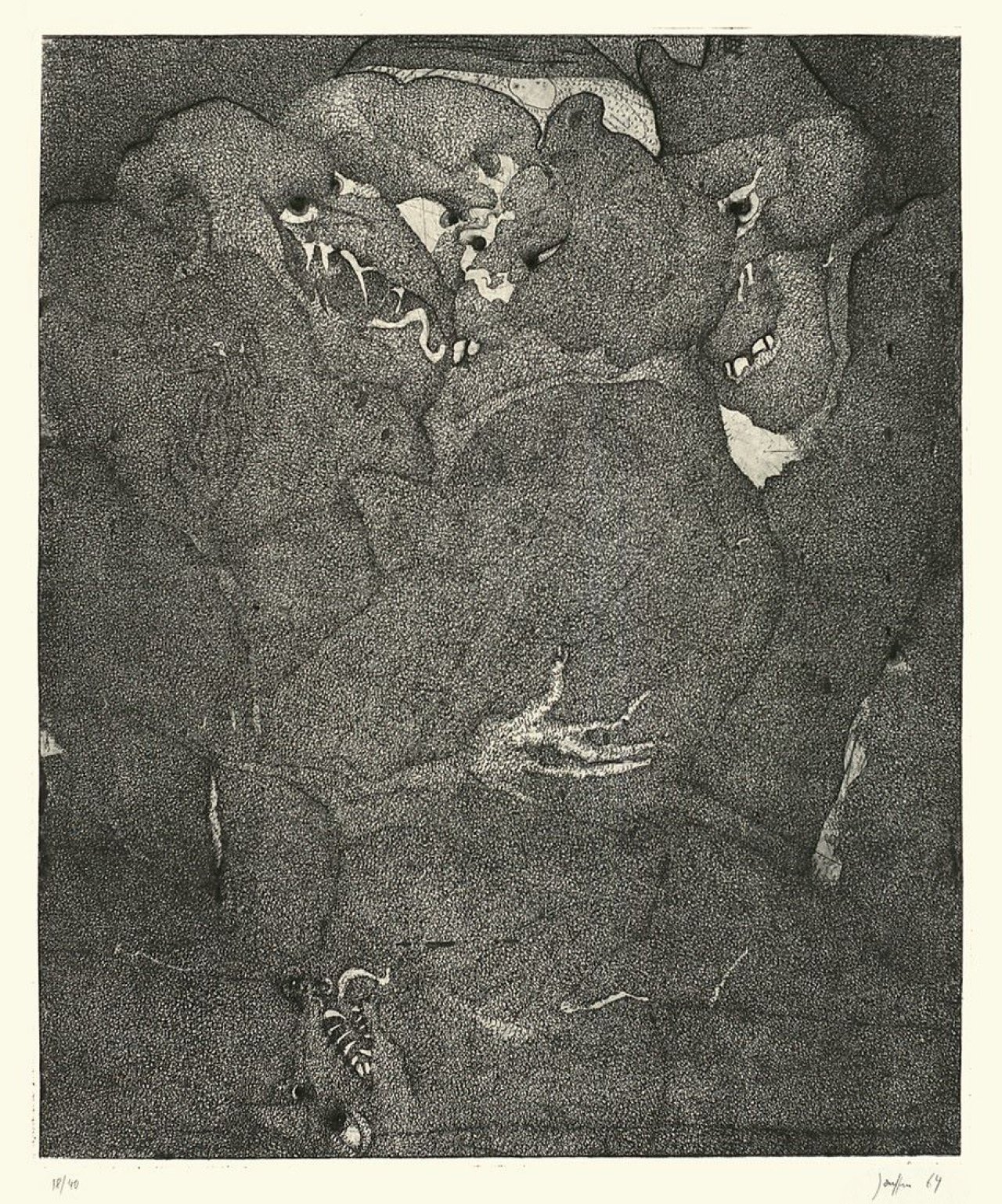 This picture shows the following artwork: Horst Janssen. „Kneipe 64“. 1964.