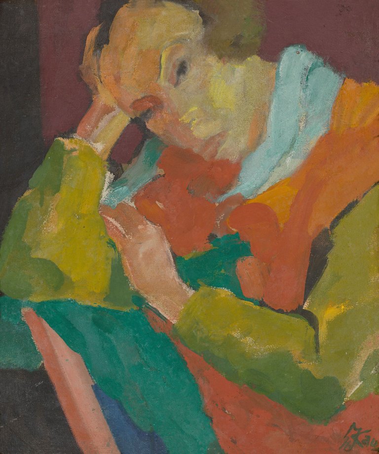 Auf diesem Bild ist das folgende Kunstwerk zu sehen: Max Kaus. „Kopf Turu“. 1916.