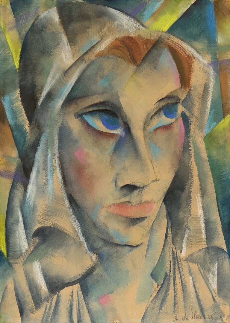 Auf diesem Bild ist das folgende Kunstwerk zu sehen: Adolf de Haer. Frauenbildnis. 1921.