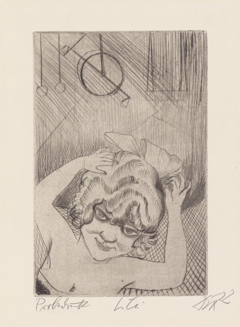 Auf diesem Bild ist das folgende Kunstwerk zu sehen: Otto Dix. „Lili, die Königin der Luft“. 1922.