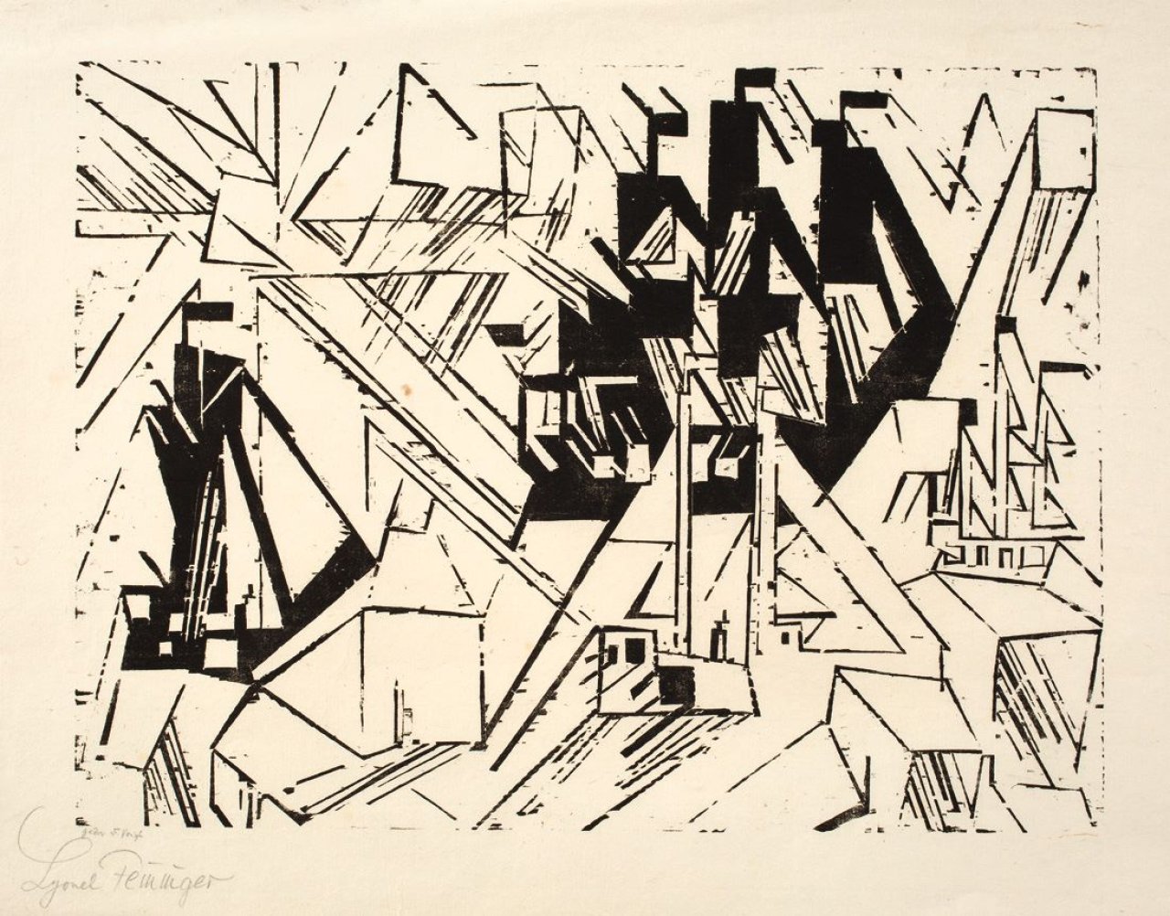 Auf diesem Bild ist das folgende Kunstwerk zu sehen: Lyonel Feininger. „Marine“. 1918.