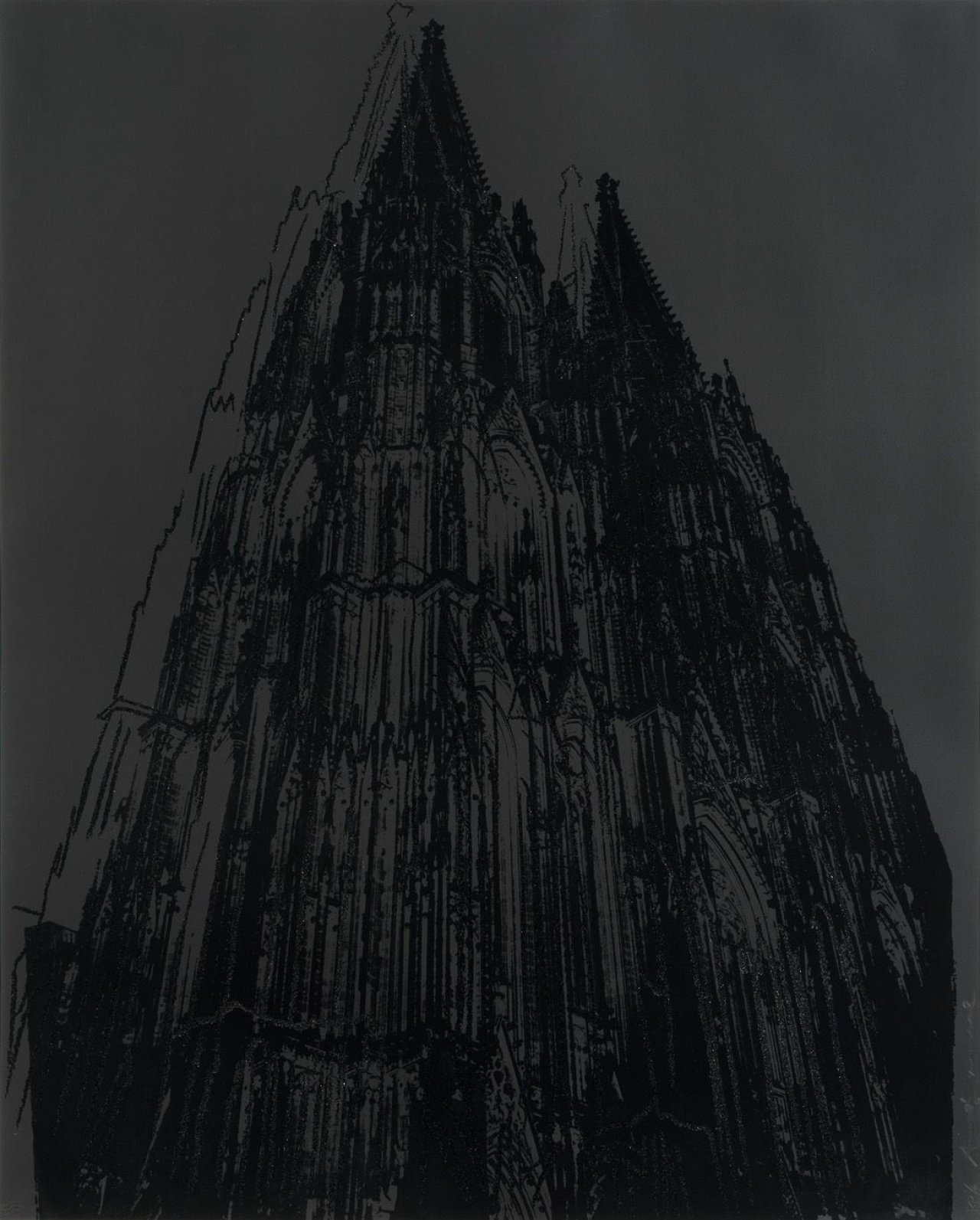 This picture shows the following artwork: Andy Warhol. „Cologne Cathedral“ (schwarz). 1985.