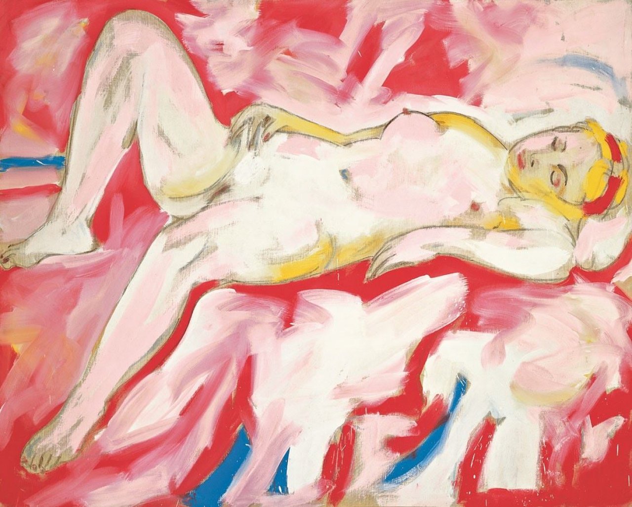 This picture shows the following artwork: Luciano Castelli. Liegender Frauenakt IV. 1982.