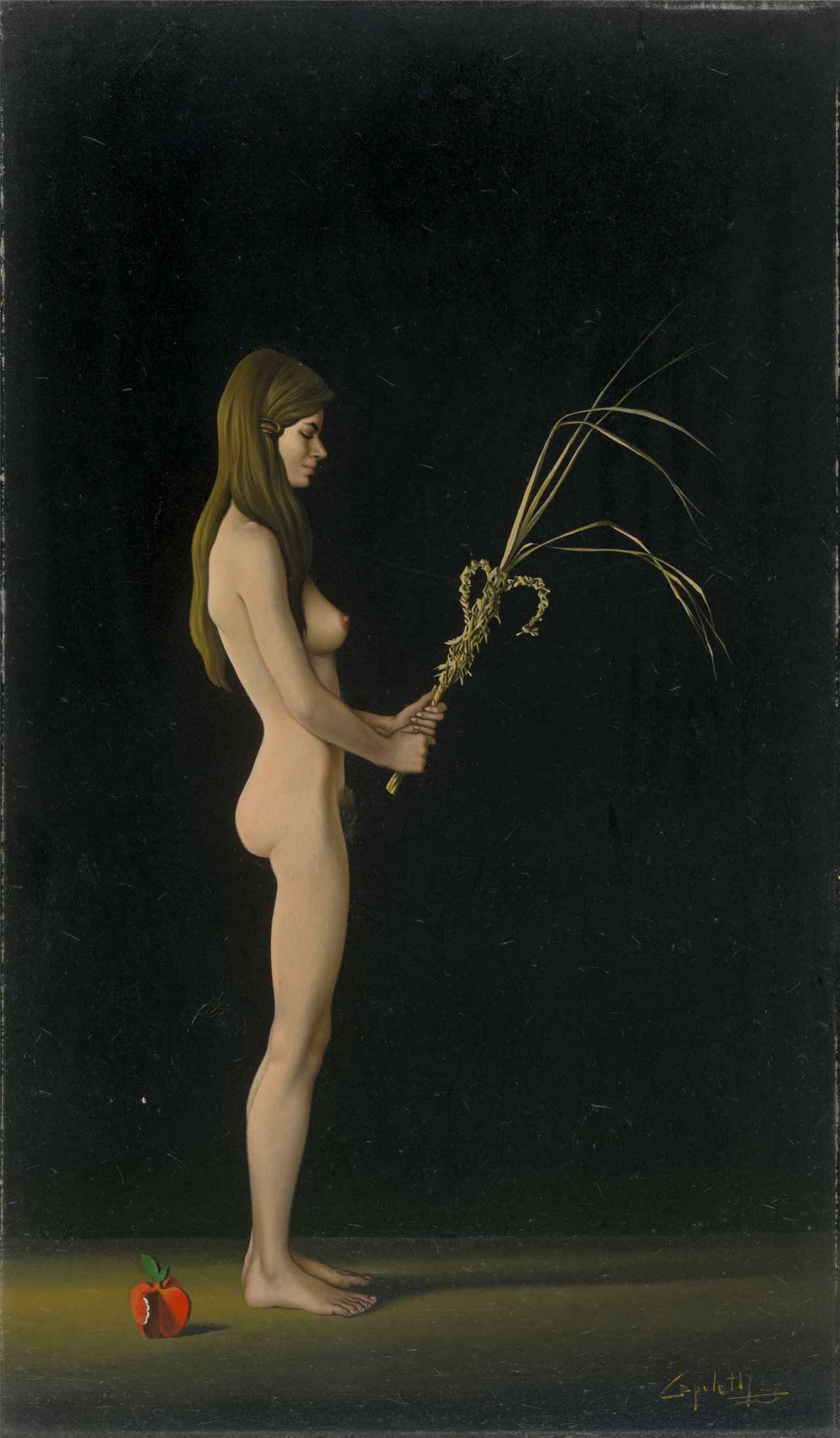Auf diesem Bild ist das folgende Kunstwerk zu sehen: José Manuel Capuletti. Iris mit Palmzweig (El cuadro bíblico). 1976.