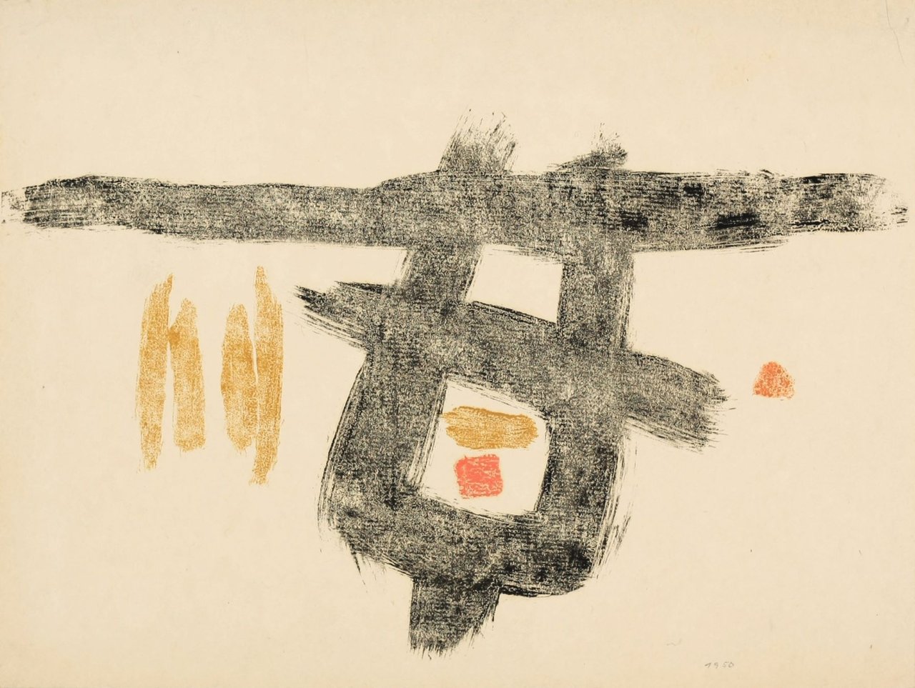 Auf diesem Bild ist das folgende Kunstwerk zu sehen: Julius Bissier. Ohne Titel. 1950.