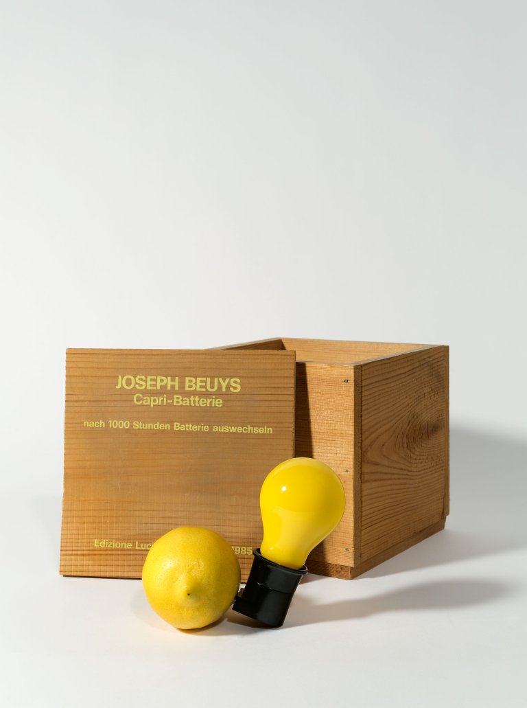 Auf diesem Bild ist das folgende Kunstwerk zu sehen: Joseph Beuys. „Capri-Batterie“. 1985.