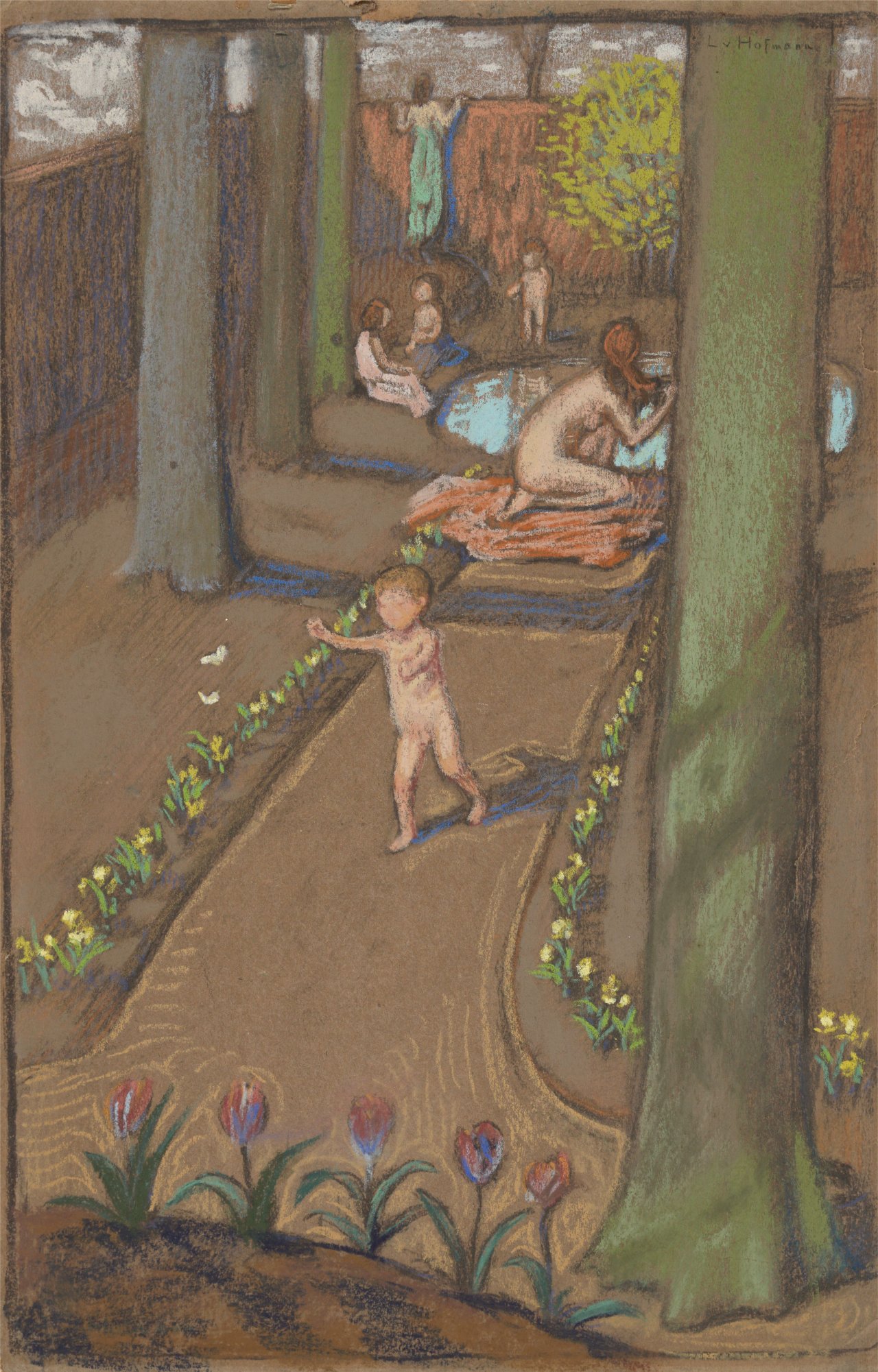 Auf diesem Bild ist das folgende Kunstwerk zu sehen: Ludwig von Hofmann. Sommergarten.